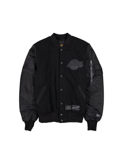 ALPHA INDUSTRIES LOS ANGELES LAKERS X ALPHA X NEW ERA WOOL VARSITY MA-1 BOMBER JACKET