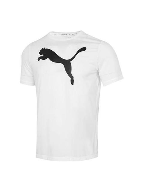 PUMA PUMA Large Logo Printing Sports Round Neck Short Sleeve White 588860-02