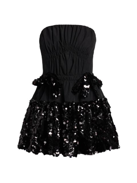 AKNVAS Women's Kamilla Sequined Strapless Minidress - Black