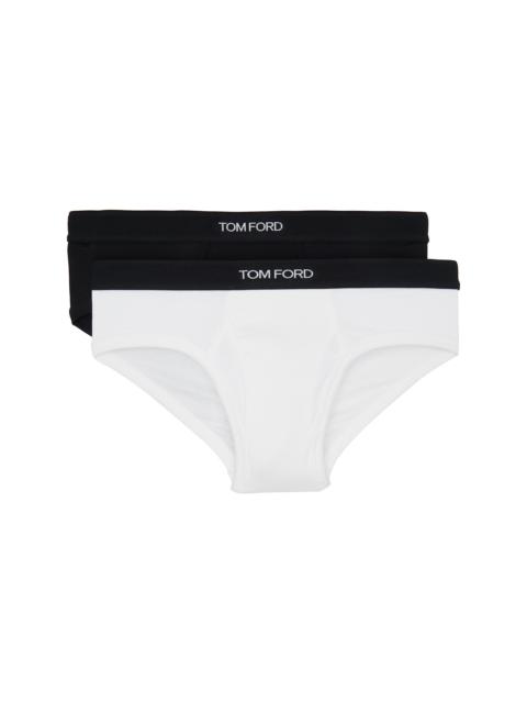 TOM FORD Two-Pack Black & White Cotton Briefs