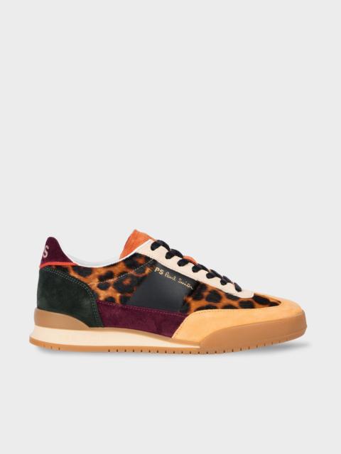 Paul Smith Women's Leather Leopard 'Dover' Retro Gum Trainers