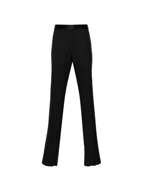 satin-trim tailored trousers