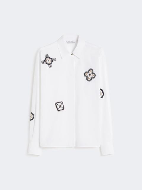 Max Mara Embroidered poplin shirt - OPTICAL WHITE