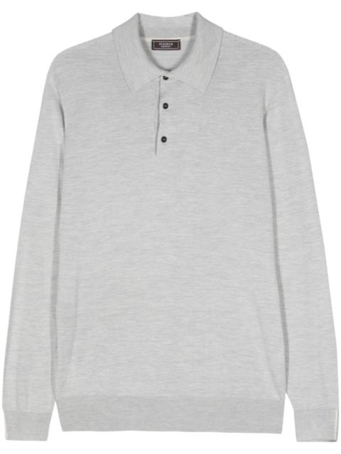 PESERICO mélange longsleeved polo shirt