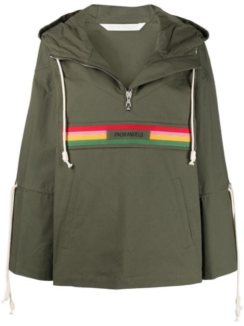Palm Angels striped hooded jacket