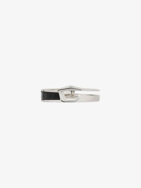 Givenchy GIV CUT RING IN METAL AND LEATHER