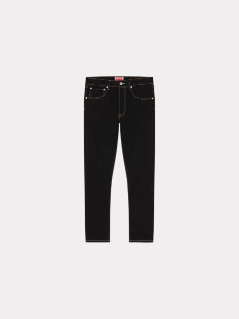 'KENZO Drawn Varsity' embroidered Bara slim-fit jeans