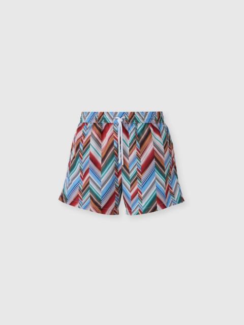 Missoni Mid-length swim shorts with offset zig zag print