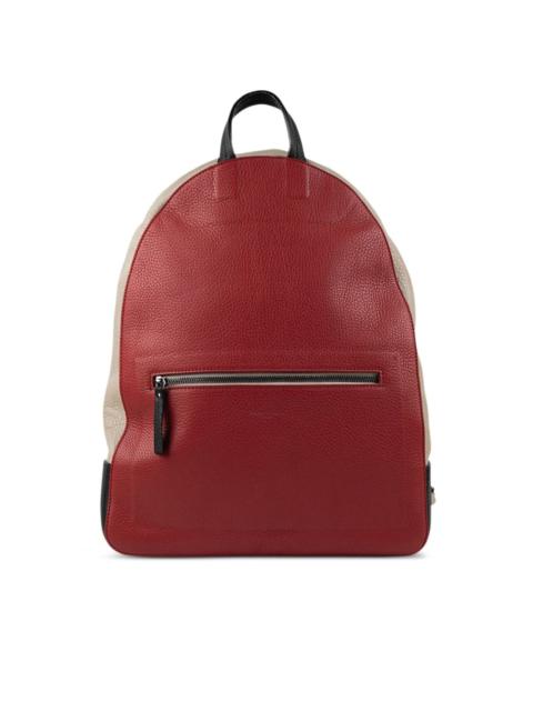 colour-block leather backpack