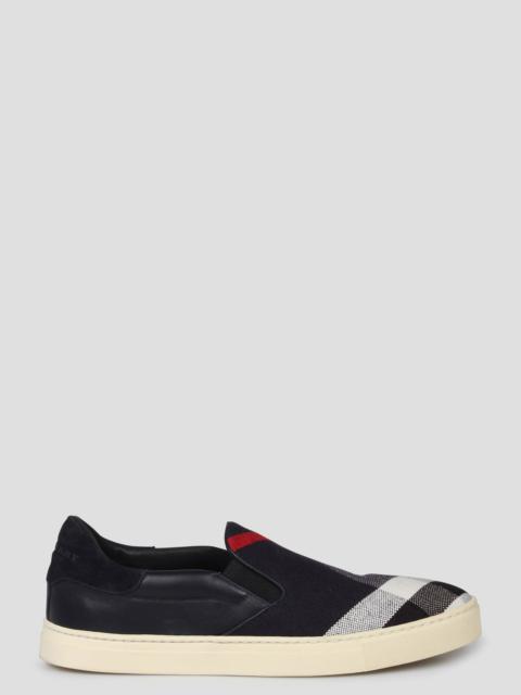 Copford canvas check slip on sneakers