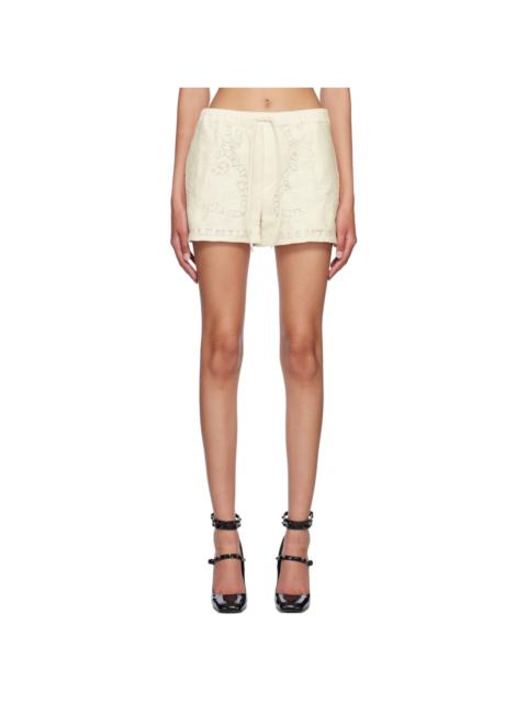 Valentino Off-White Jacquard Shorts