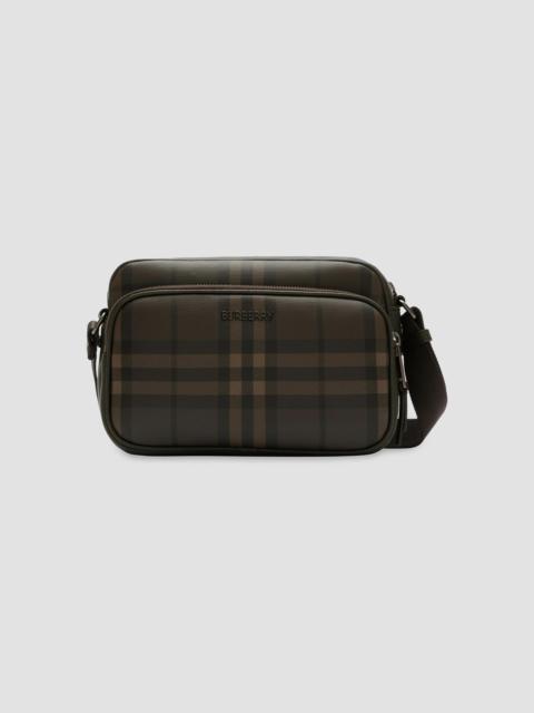 Burberry Men's City Check Pocket Crossbody Bag - Dark Brown