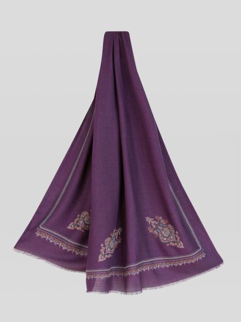 Etro SILK AND CASHMERE SCARF WITH PAISLEY EMBROIDERY