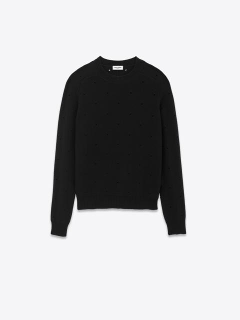 SAINT LAURENT sweater in openwork wool