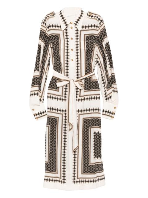 Zimmermann geometric-print belted dress