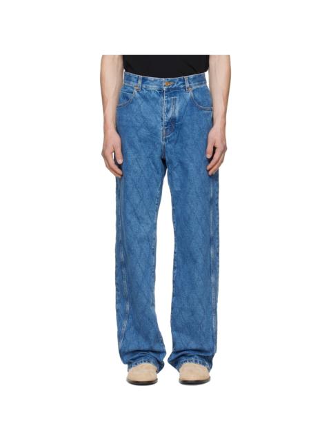 Balmain Blue Loose Denim Jeans