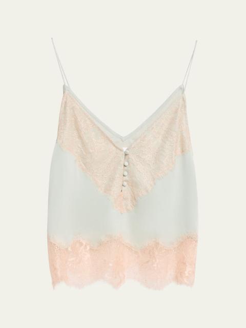 RONNY KOBO Suraiya Lace-Trim Cami Top