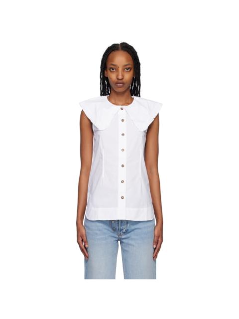 GANNI White Sleeveless Shirt