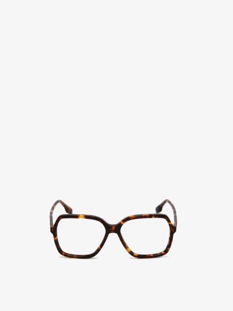 Victoria Beckham Guilloche Frame Opticals In Dark Havana