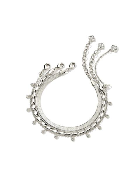 KENDRA SCOTT Kassie Set of 3 Chain Bracelets in Silver