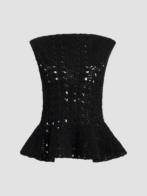 KHAITE Women's Yuka Sleeveless Knit Peplum Top - Glaze