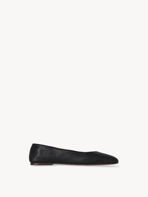 The Row Square Ballet Flat in Leather