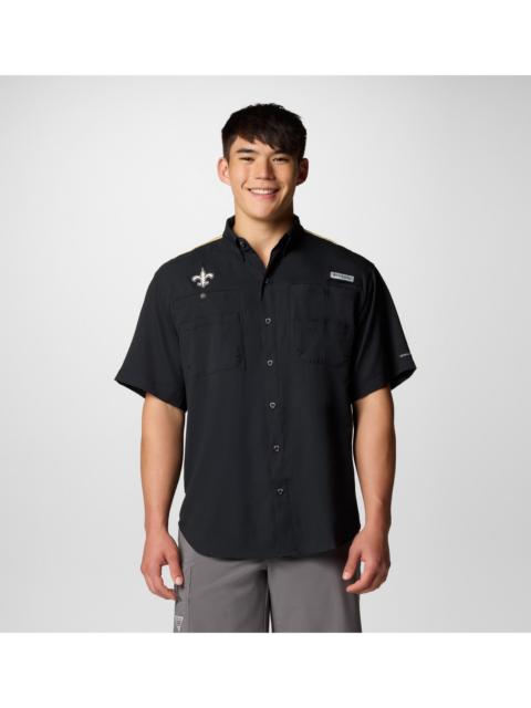 Columbia Men's PFG Tamiami Colorblocked Short Sleeve Shirt - New Orleans Saints