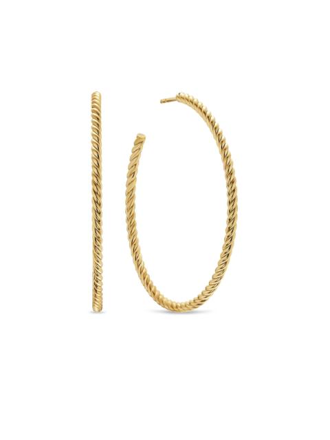 DAVID YURMAN Women's Cablespira Hoop Earrings in 18K Yellow Gold, 42.3MM - Gold