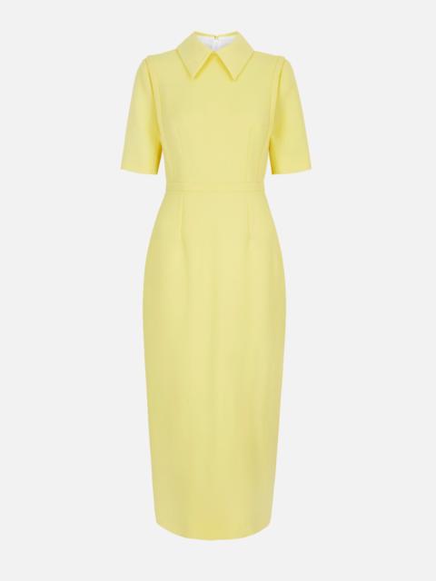 EMILIA WICKSTEAD Valletta Dress In Lemon Single Wool Crepe