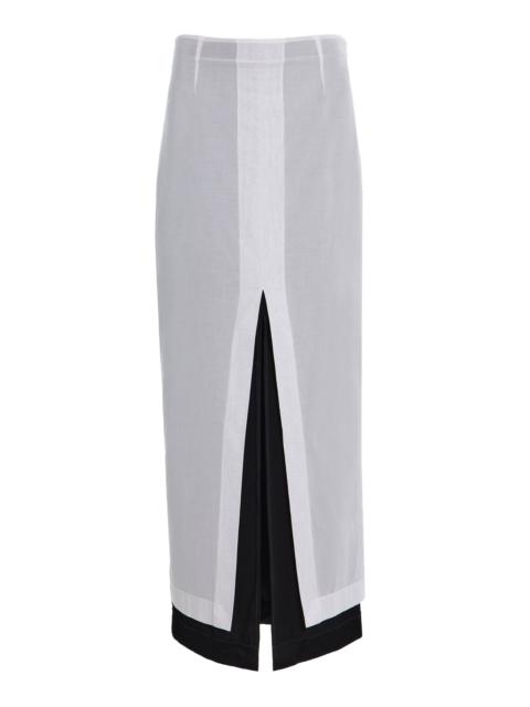 The Row Ismara Layered Cotton Maxi Skirt white