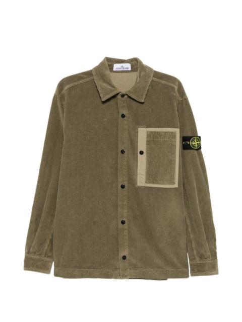 Stone Island corduroy-texture chest-pocket shirt