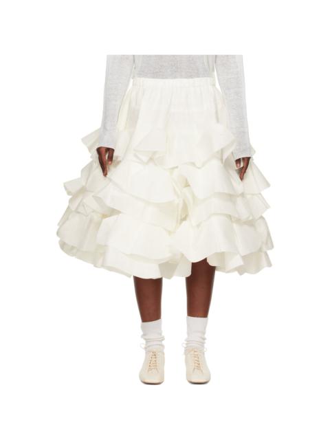 TAO Comme Des Garçons White Polyester Rayon Tiered Midi Skirt