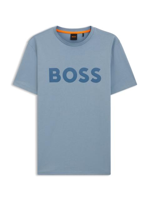 BOSS COTTON-JERSEY T-SHIRT WITH LARGE LOGO PRINT