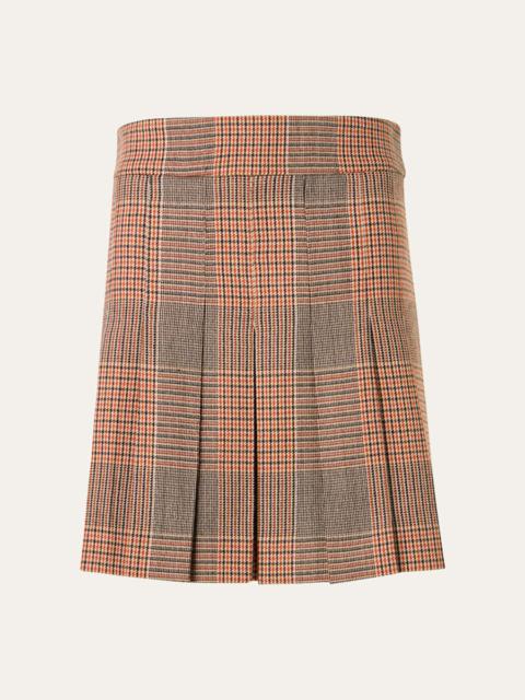 AKRIS Glen Check Pleated Mini Skirt