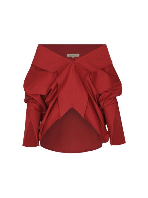 ANDRES OTALORA Eternidad Cotton Off-The-Shoulder Top bronze