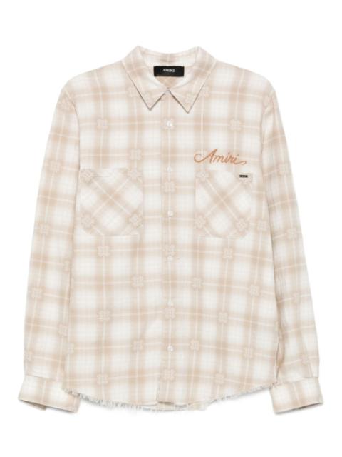 AMIRI checked frayed shirt