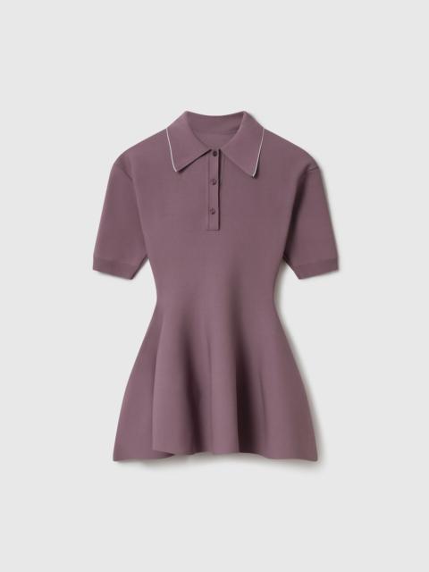 Stella McCartney Compact Knit Peplum Polo Top