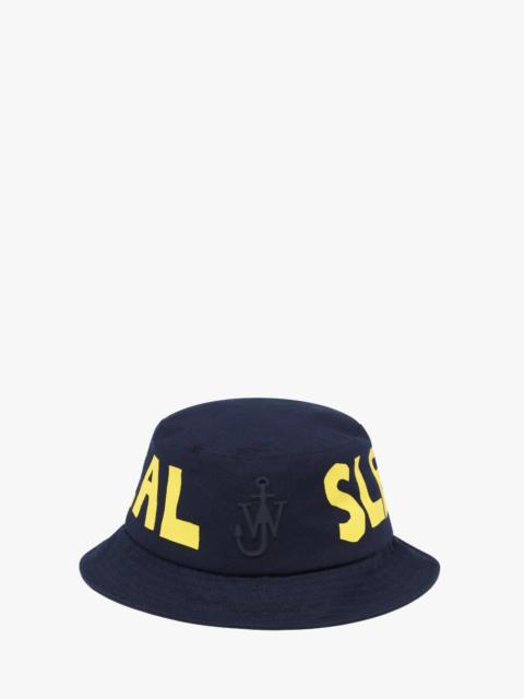 JW Anderson REAL SLEEP' SLOGAN BUCKET HAT