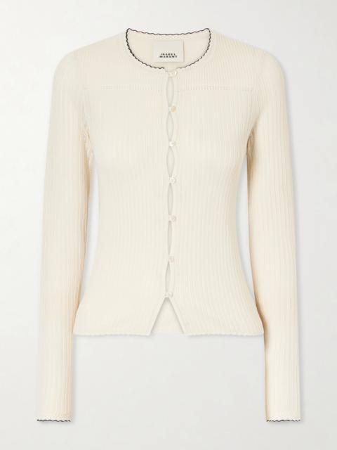 Isabel Marant Siofra Silk And Cotton-blend Cardigan