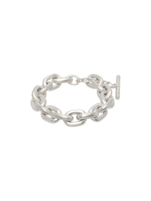 Parts of Four Silver Extra Small Links Toggle Chain Bracelet