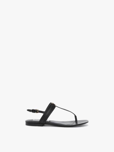 Victoria Beckham Flat Chain Sandal In Black Leather