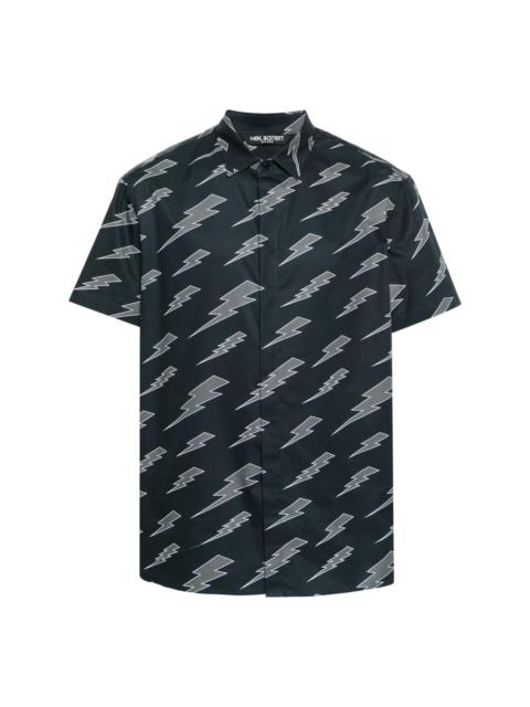 monogram-pattern short-sleeve shirt