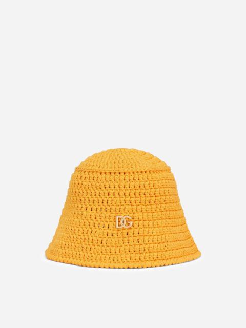 Crochet hat with DG logo