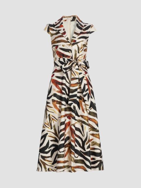 BADGLEY MISCHKA Women's Animal-Print Sash Midi-Dress - Bronze Multi