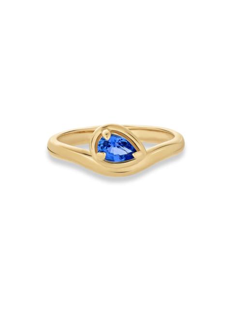 Sapphire Raindrop Merge Ring