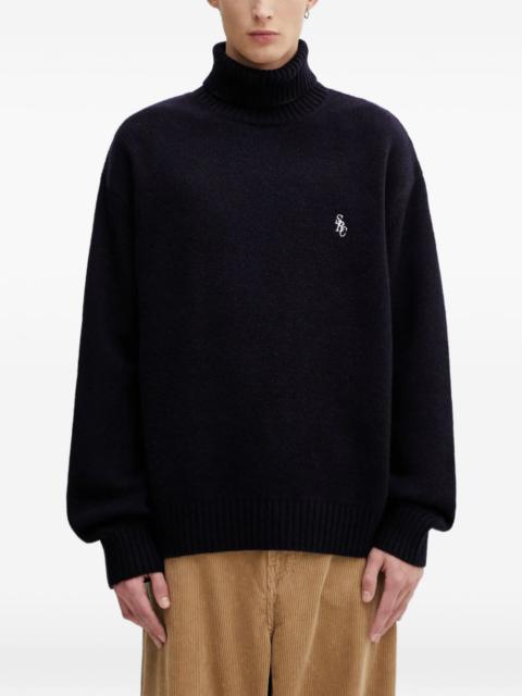 Sporty & Rich roll-neck embroidered sweater
