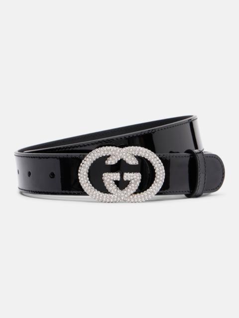 GUCCI Interlocking G patent leather belt