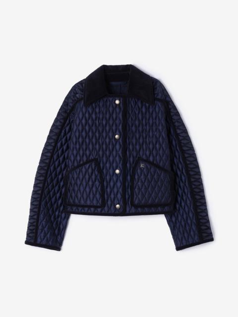 Burberry Cropped Quilted Nylon Floriston Jacket