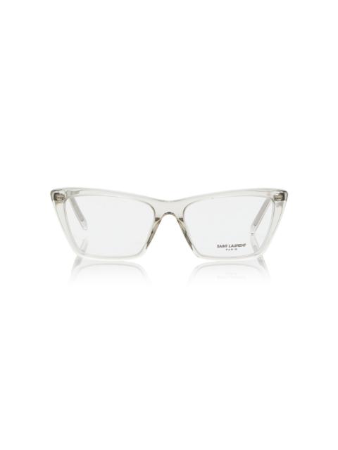 SAINT LAURENT Mica Thin Cat-Eye Acetate Glasses clear