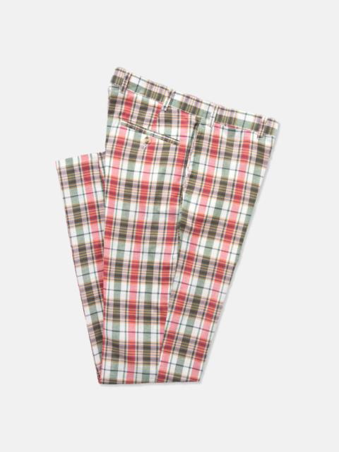 J. PRESS GREEN & RED MADRAS TROUSER - TRIM FIT